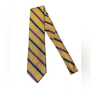Jos A Bank Executive Collection Mens Tie Gold Black Striped Handmade